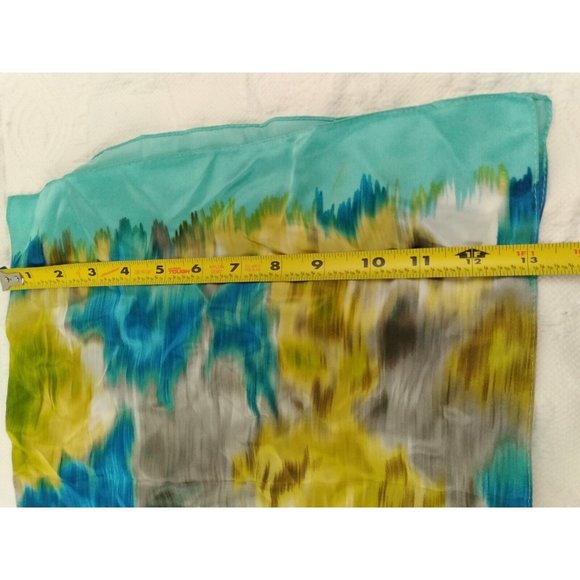 Anne Klein beautiful abstract distorted impressionist style Silk scarf 13"X60" - Picture 10 of 14